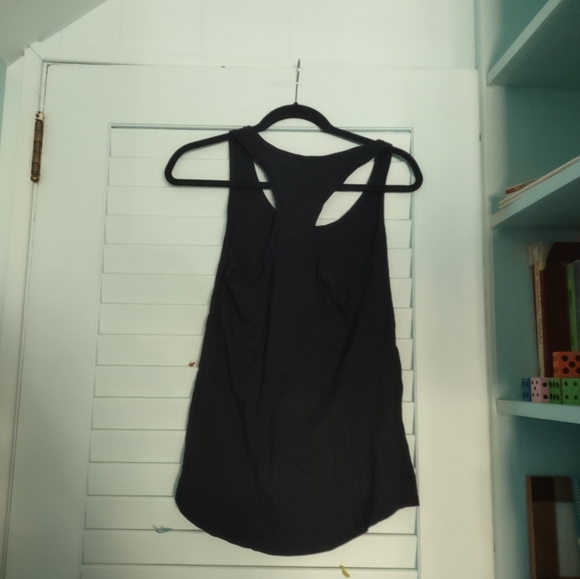 black racerback tank top with "OMG I'M LIKE LITERALLY DEAD" design size medium - Picture 2 of 4